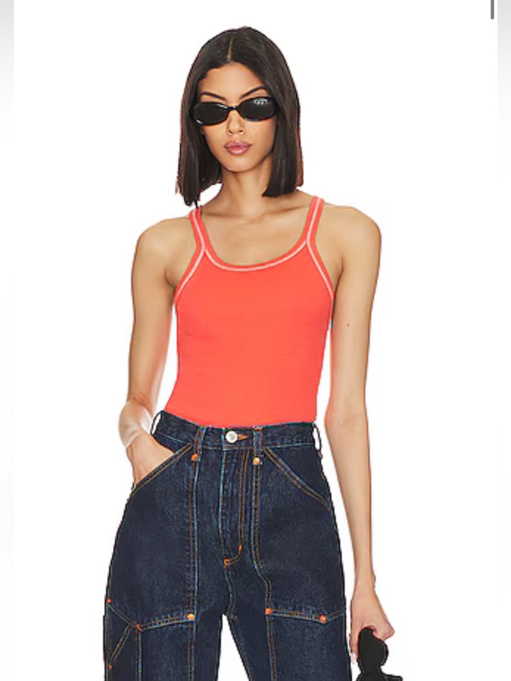 Hanes Coral Double-Strap Ribbed Tank Top - Women